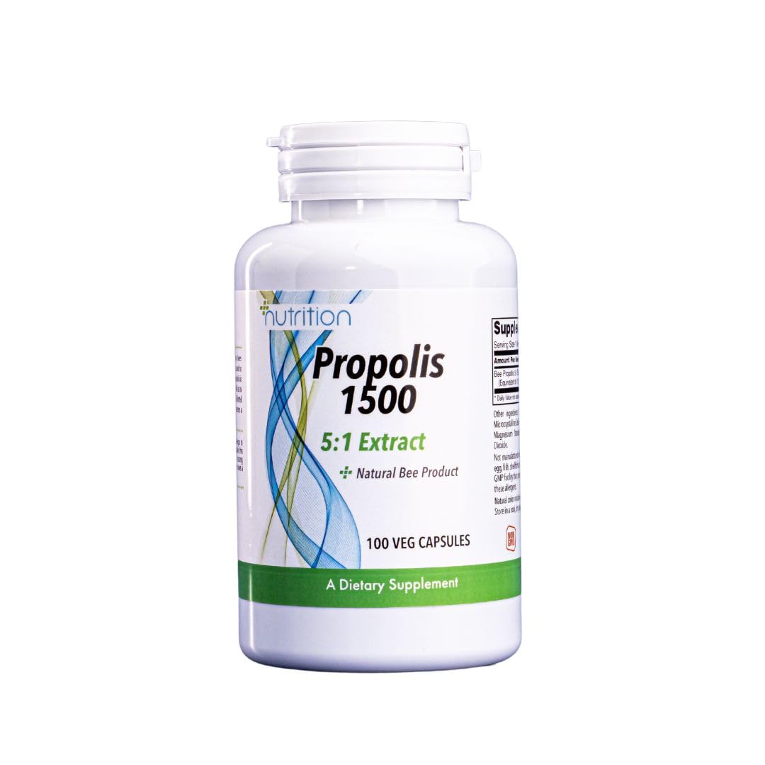 Nutri Plus Fit, Propolis 1,500 mg with 5:1 Concentrate, Natural Bee Product, 100 Veg Capsules