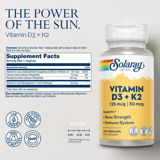 Solaray Vitamin D3 K2