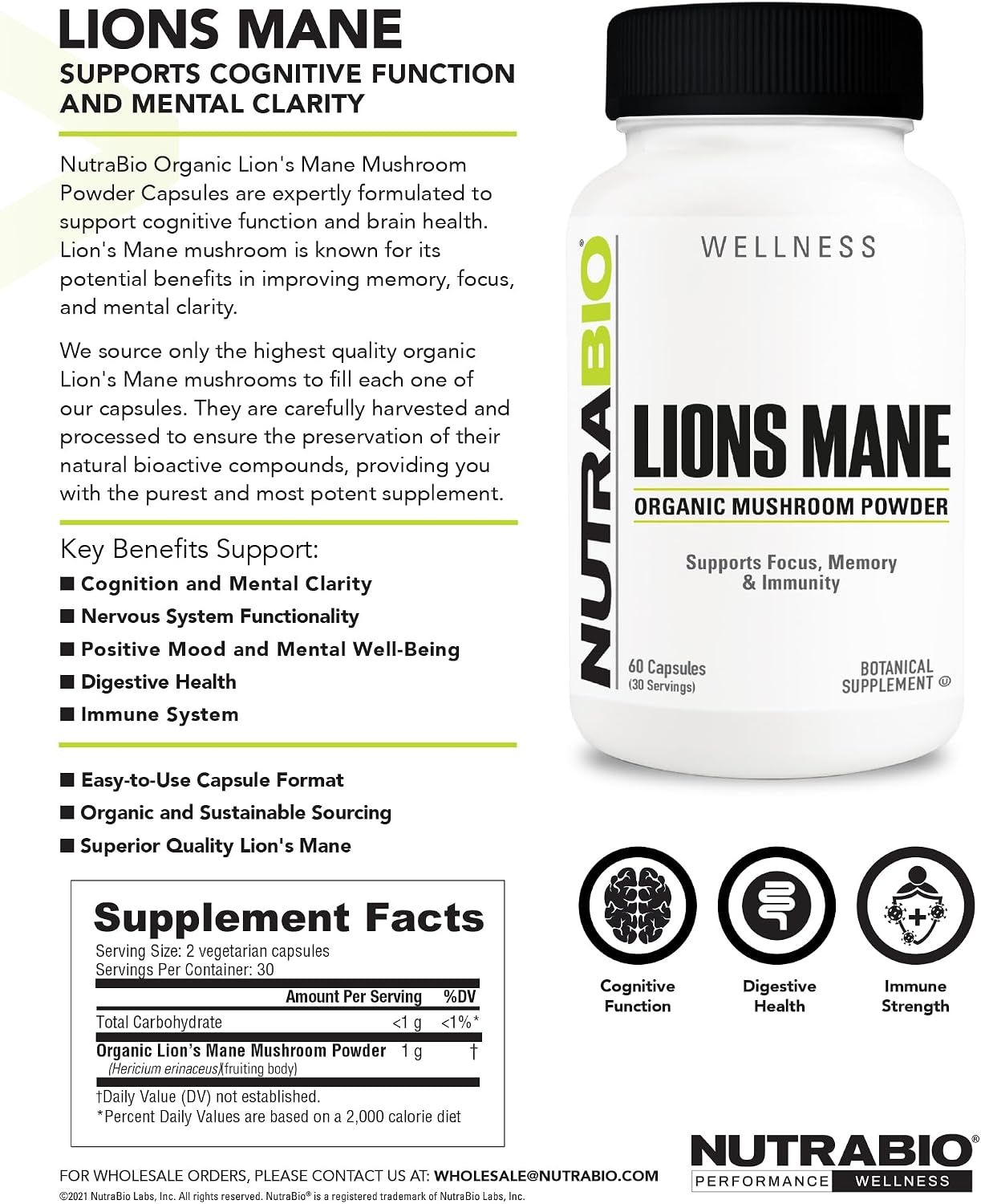 NutraBio® Lions Mane