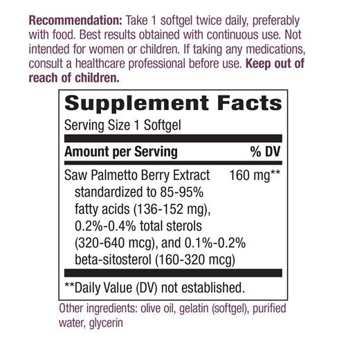 Nature's Way Saw Palmetto, 160 mg per serving