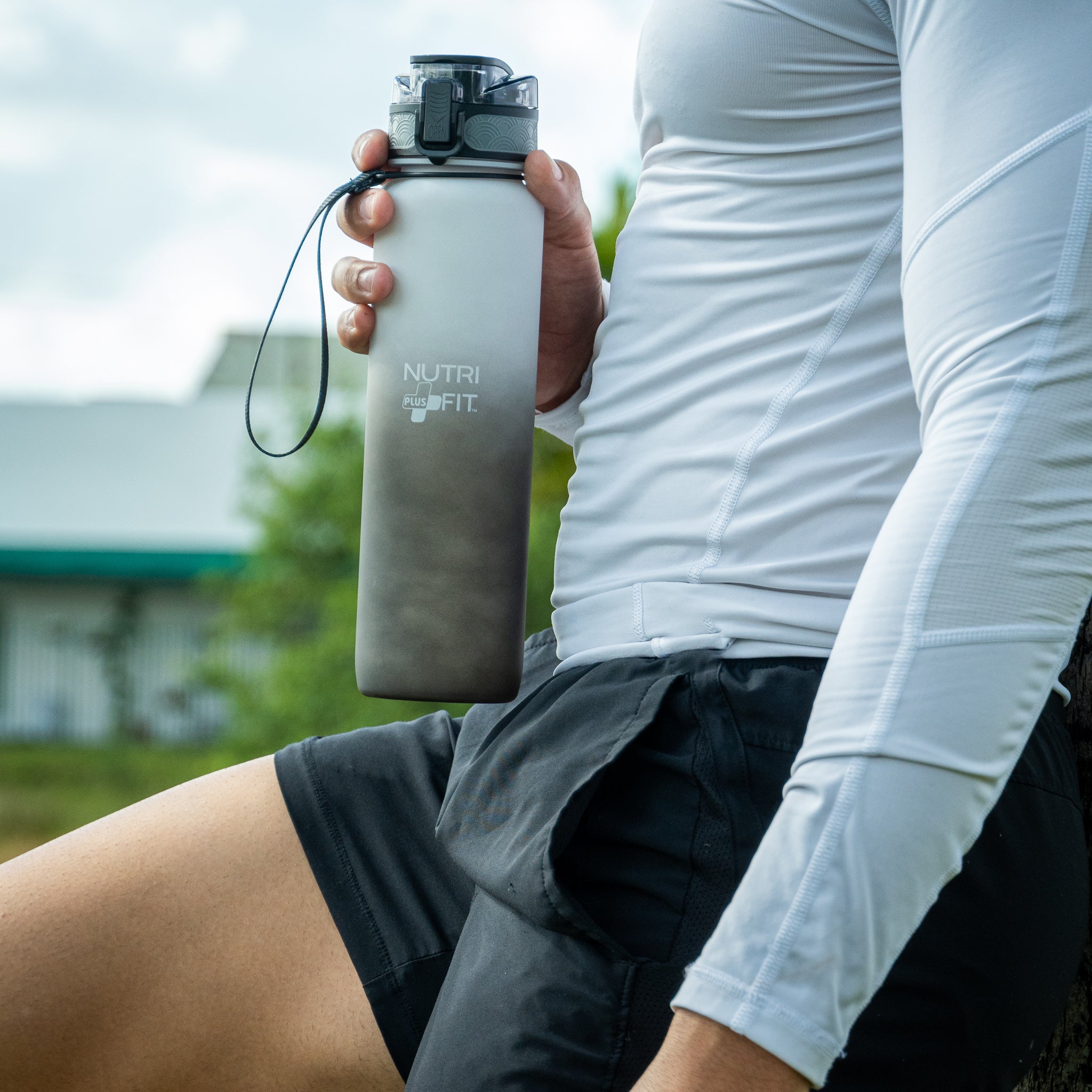 NutriFit Plus Hydration Water Bottle for everyday use 32oz - BPA Free - Leak Proof System - Time Markers - Multi Colors