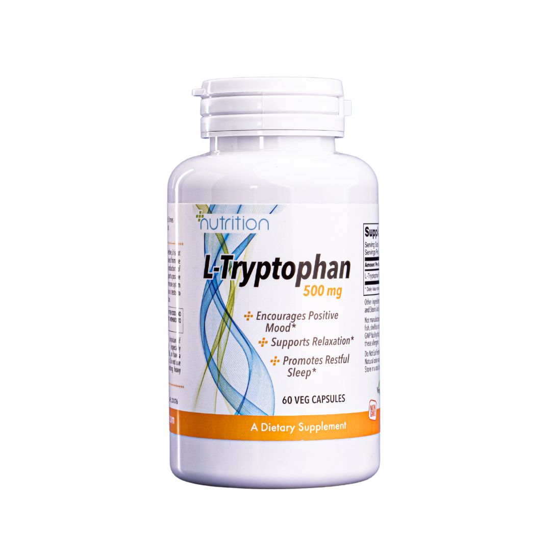 Nutri Plus Fit L-Tryptophan, Encourages Positive Mood*, Supports Relaxation* 500mg, 60 Vegs Caps