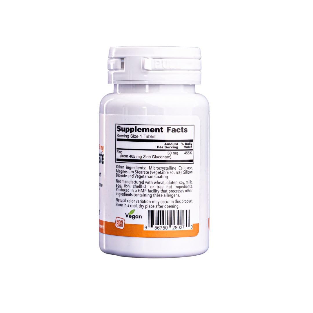 Nutri Plus Fit Zinc Gluconate Supplements 50MG Immune system 100 Vegan Tablets