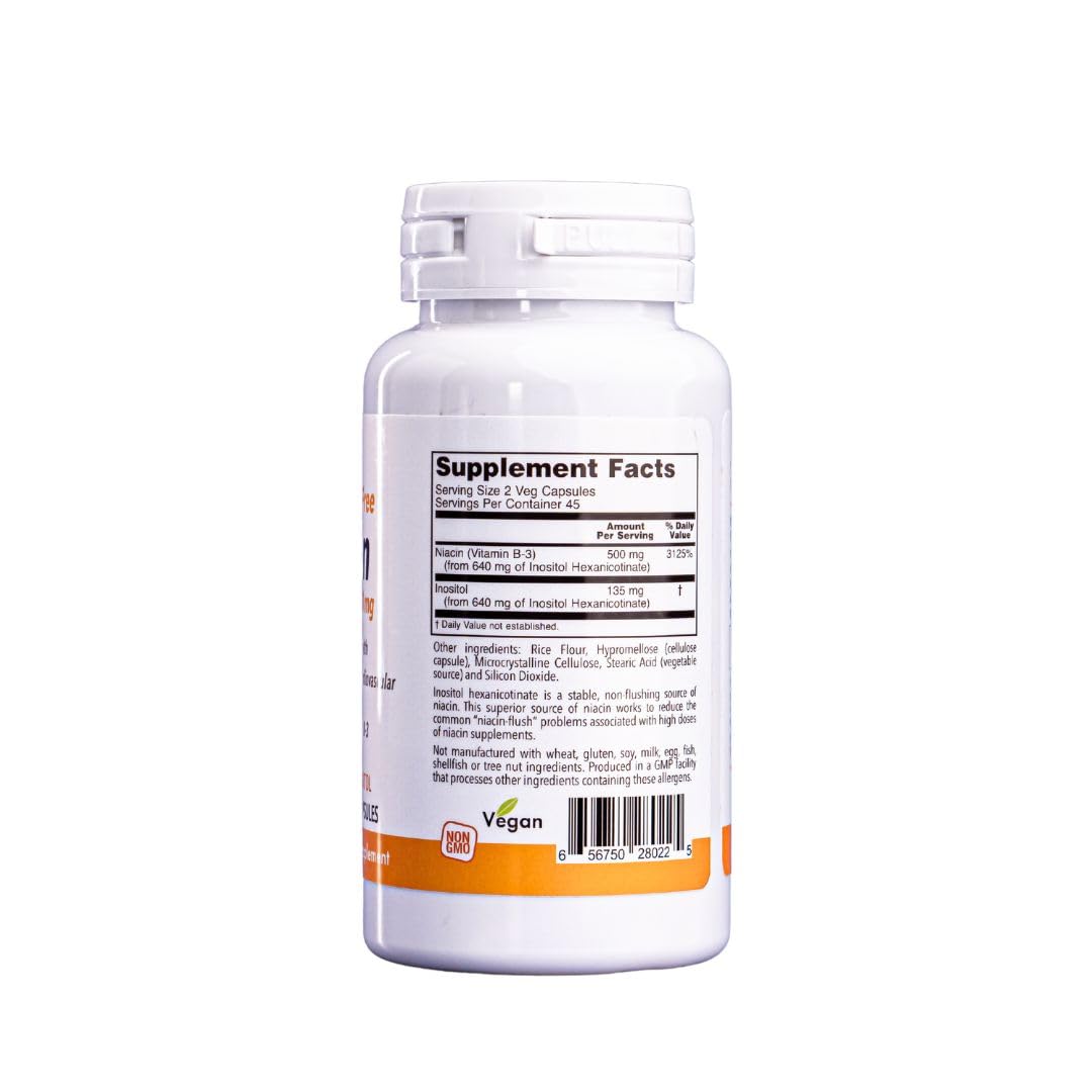 Nutri Plus Fit, Niacin (Vitamin B-3) 250 mg, Flush-Free, Nutritional Health, 90 Veg Capsules