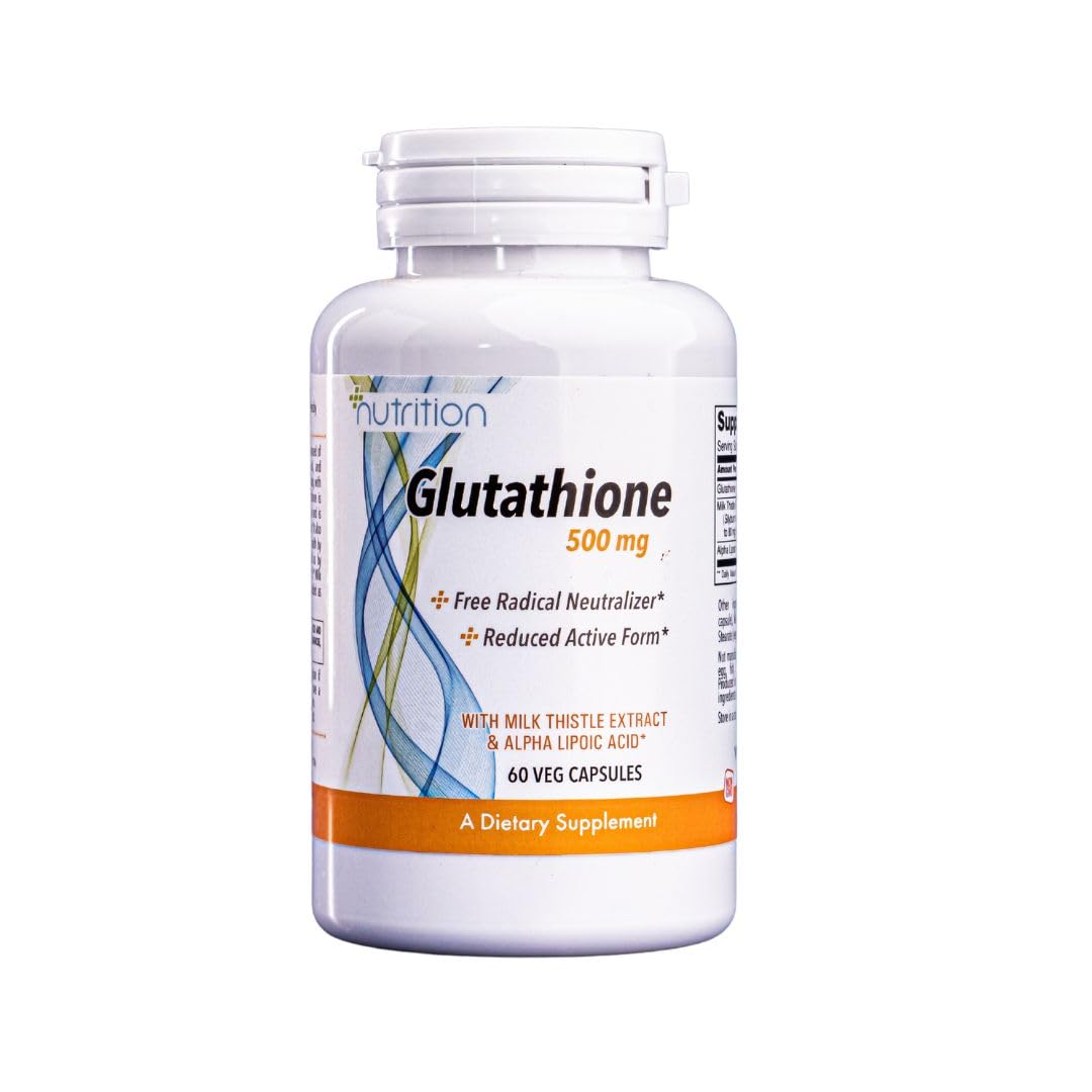Nutri Plus Fit Glutathione 500 mg, with Alpha Lipoic Acid & Milk Thistle Extract, Pack of 60 Veg Capsules