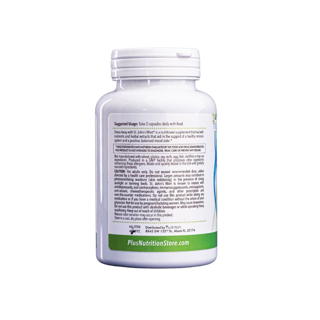 Nutri Plus Fit Stress Away with 450 mg St. John's Wort, Nutrient and Herbal Extracts, 90 Veg Capsules