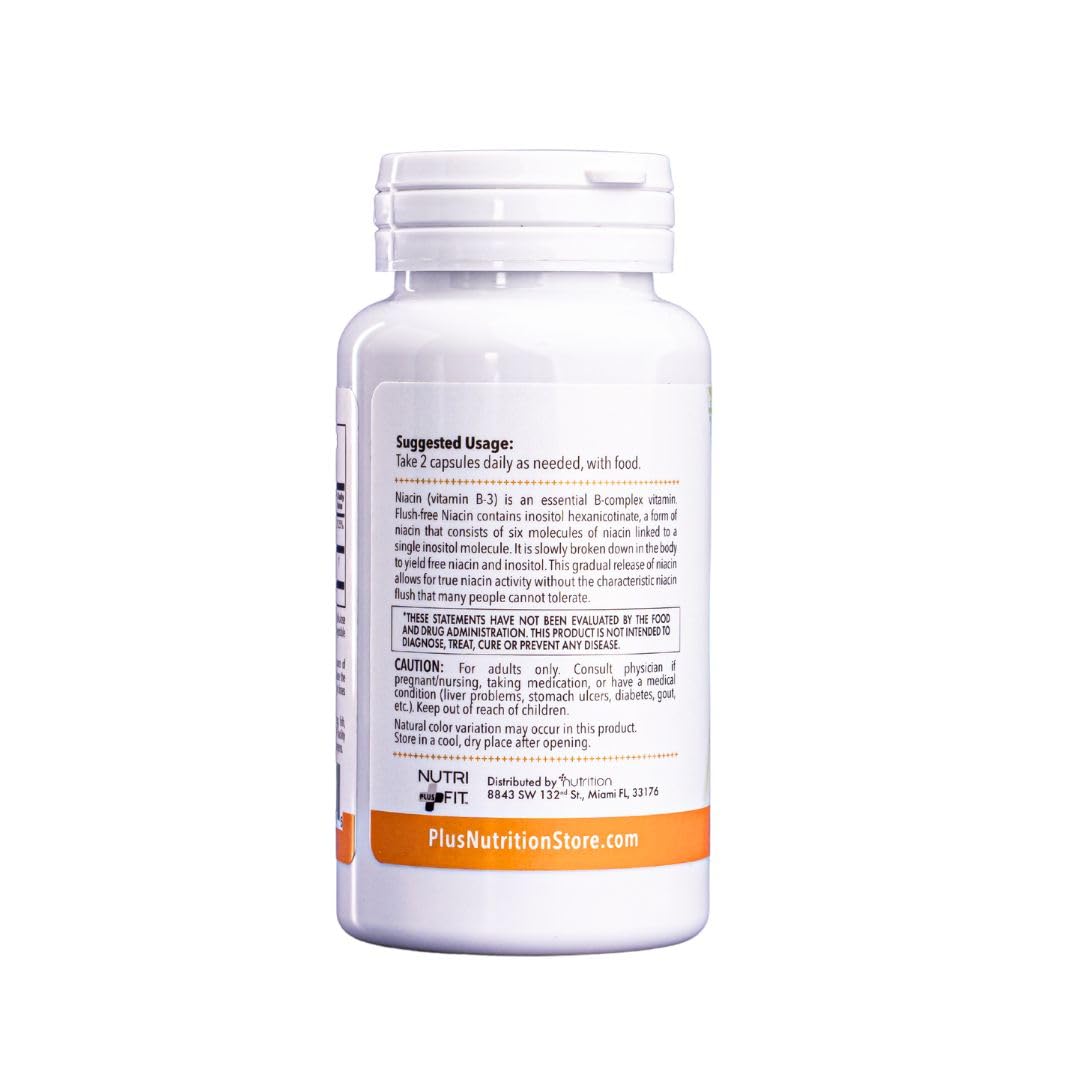 Nutri Plus Fit, Niacin (Vitamin B-3) 250 mg, Flush-Free, Nutritional Health, 90 Veg Capsules
