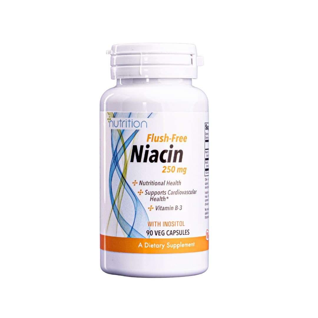 Nutri Plus Fit, Niacin (Vitamin B-3) 250 mg, Flush-Free, Nutritional Health, 90 Veg Capsules