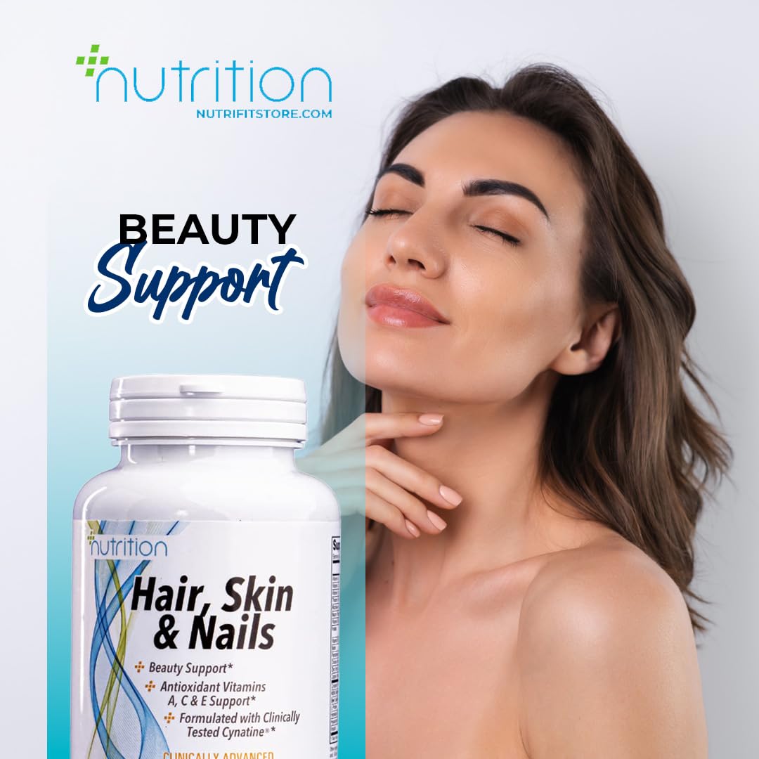 NUTRI Plus Fit, Hair, Skin and Nails, Clinically Advanced, Support with Clinically Tested Cynatine®, 90 Veg Capsule