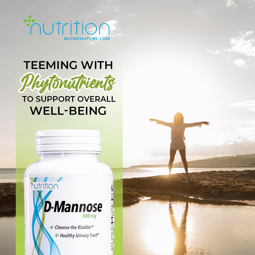 NUTRI Plus Fit D-Mannose 500 MG, Healthy Urinary Tract, 120 Veg Cap