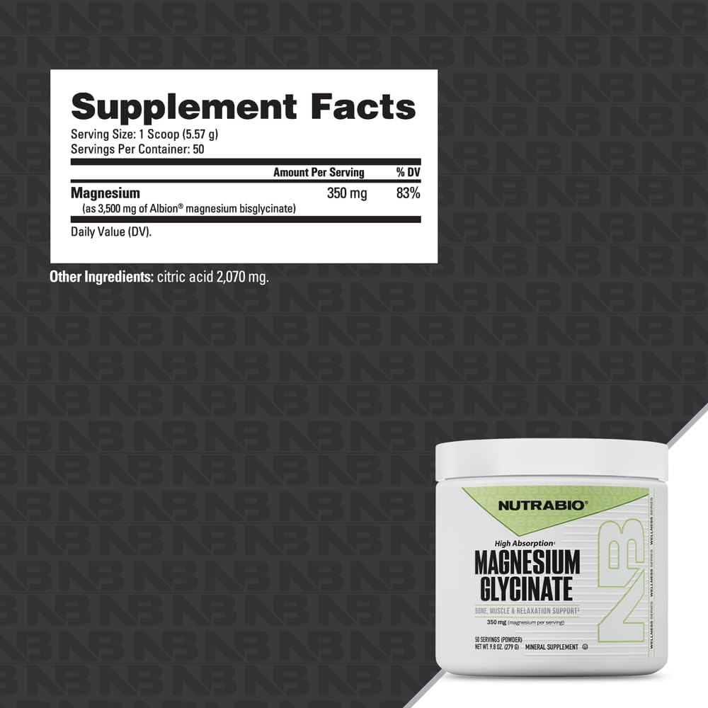 NutraBio Magnesium Glycinate Powder
