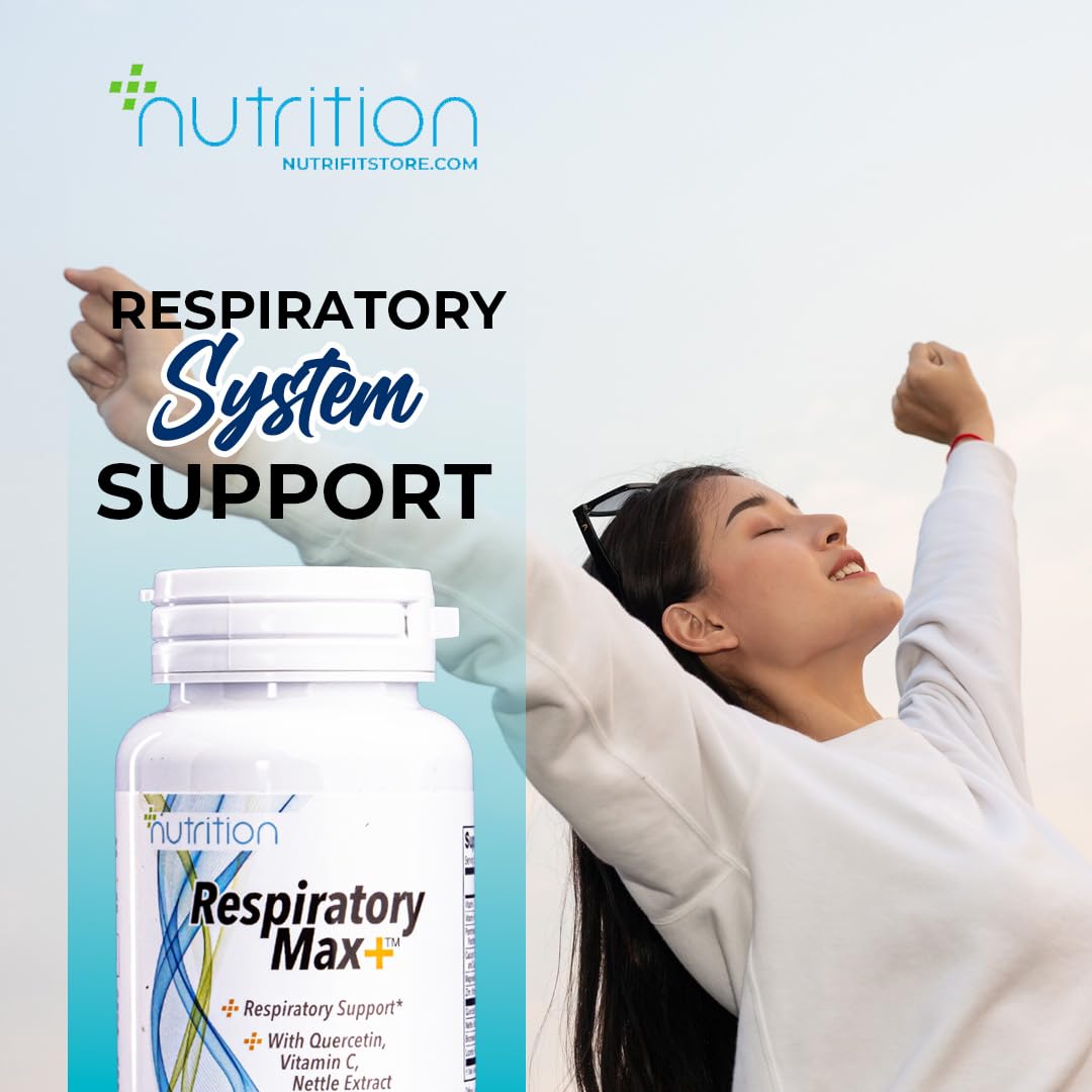 Nutri Plus Fit Respiratory MAX+™ with Quercetin, Vitamin C, Nettle Extract and Bromelain, Respiratory Support*, 60 Tablets