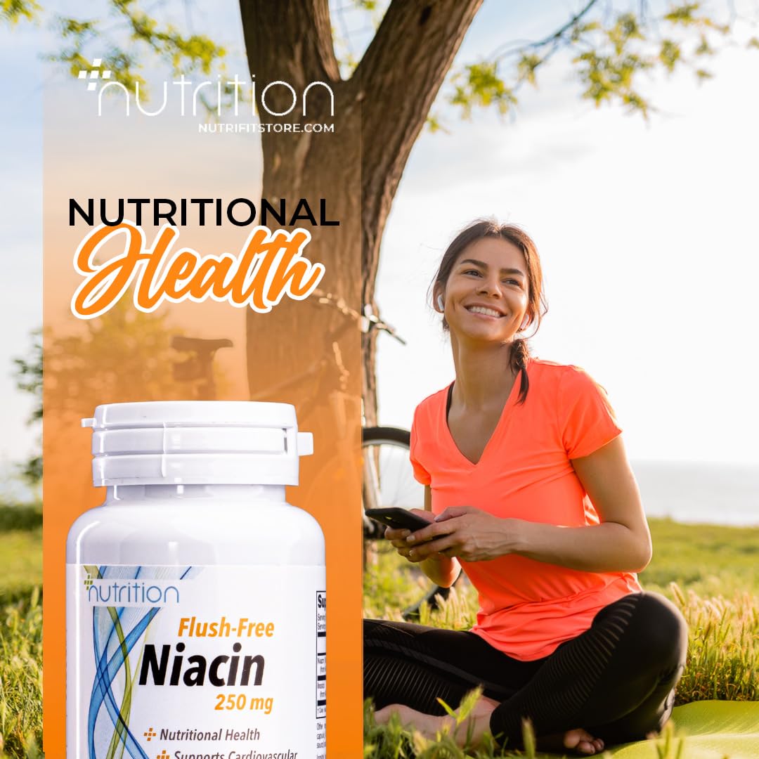 Nutri Plus Fit, Niacin (Vitamin B-3) 250 mg, Flush-Free, Nutritional Health, 90 Veg Capsules