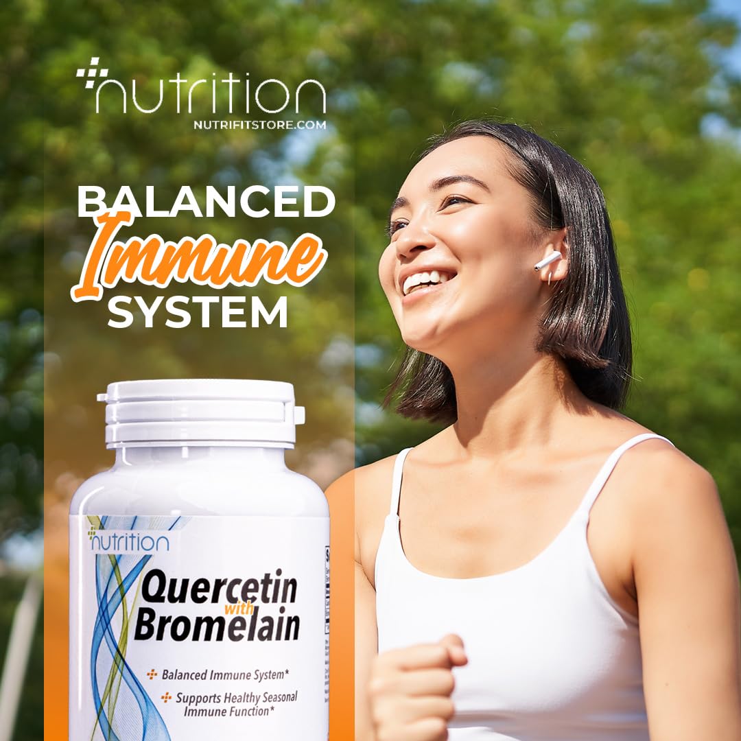 Nutri Plus Fit Quercetin with Bromelain Balanced Immune System, Pineapple, 120 Veg Capsules