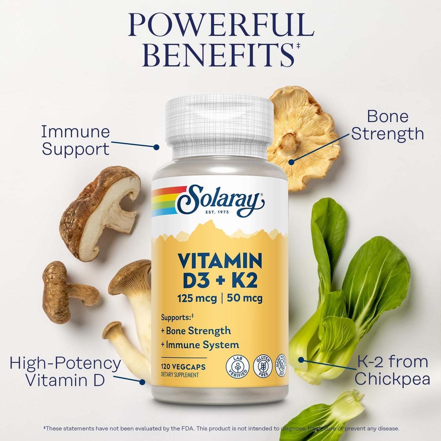 Solaray Vitamin D3 K2