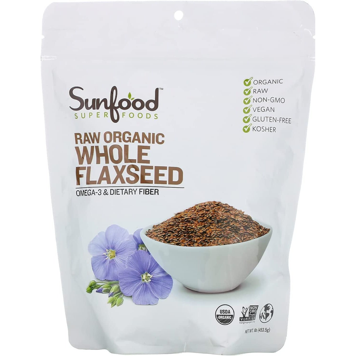 Sunfood Raw Organic Whole Flaxseed