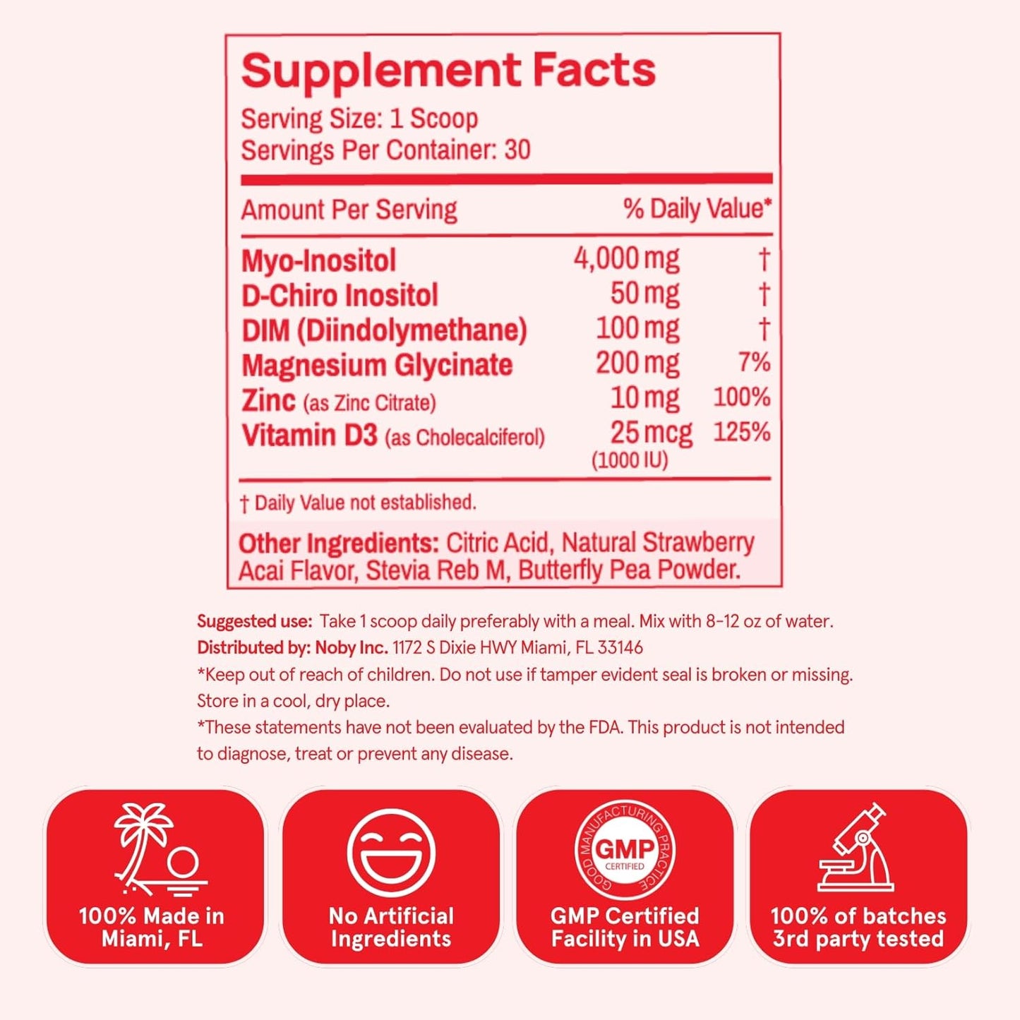 Peach Perfect Inositol Powder Multivitamin