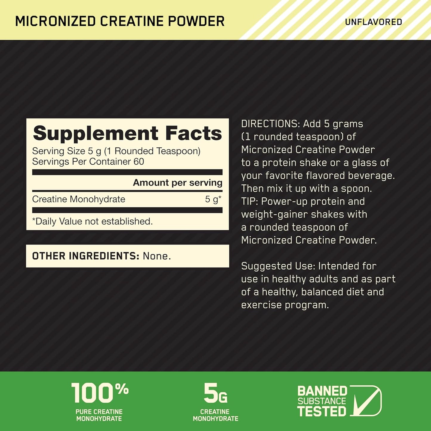 Optimum Nutrition Micronized Creatine Monohydrate