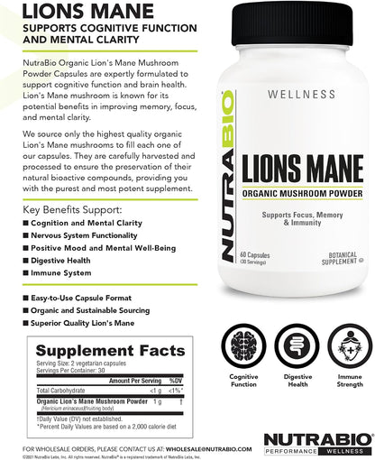 NutraBio® Lions Mane