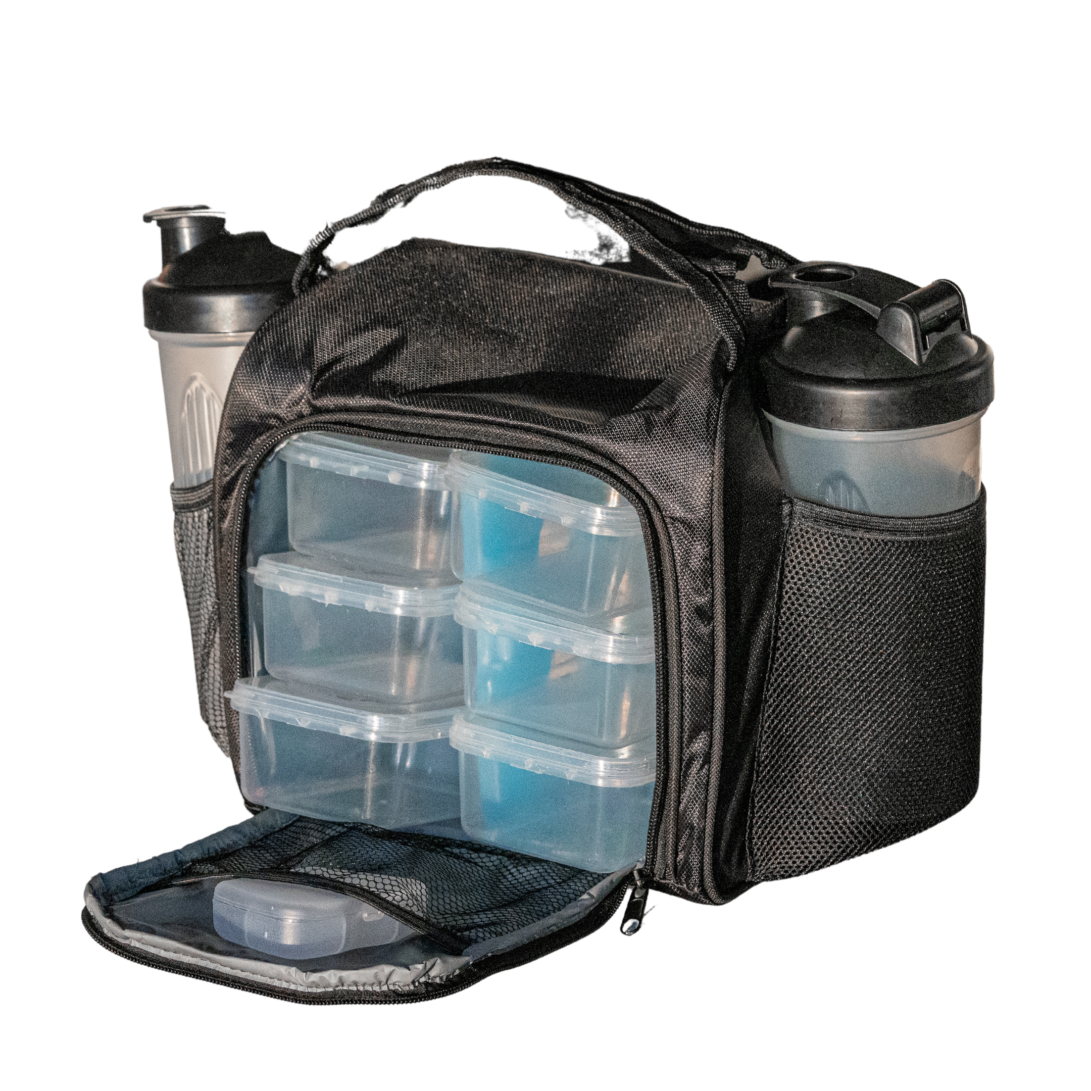 NUTRIFIT Meal Prep Bag for the Active Live Style with 6 food Containers, Shakers, and Vitamin Carrier