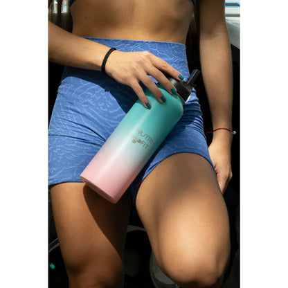 Nutri Plus Fit Sport Hydration Stainless Steel Bottle Reusable Versatile and Insulated for Cold or Hot Drinks