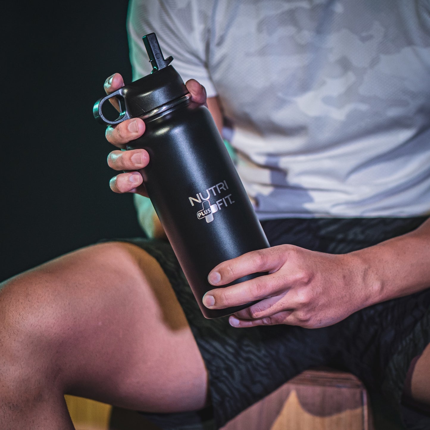 Nutri Plus Fit Sport Hydration Stainless Steel Bottle Reusable Versatile and Insulated for Cold or Hot Drinks