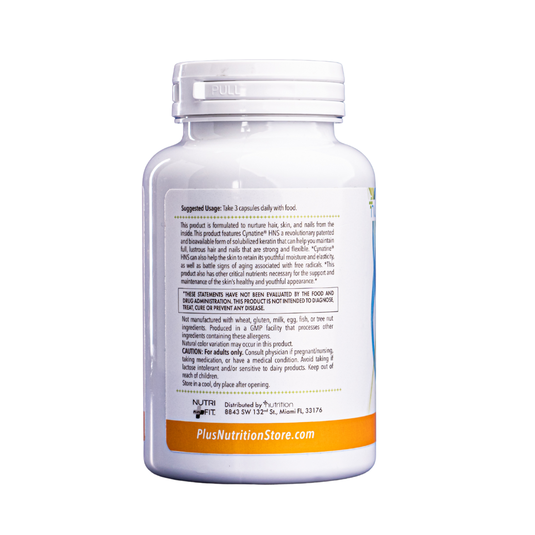 NUTRI Plus Fit, Hair, Skin and Nails, Clinically Advanced, Support with Clinically Tested Cynatine®, 90 Veg Capsule
