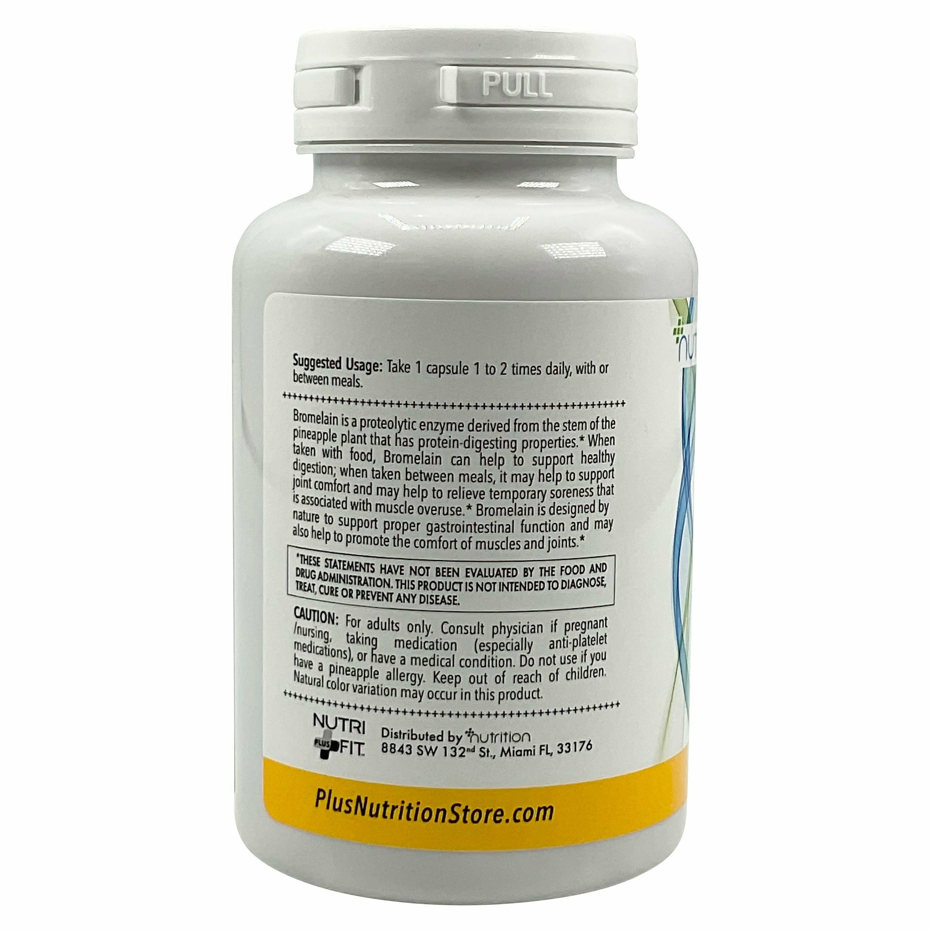 Nutri Plus Fit Bromelain 500 mg, 120 Veg Capsules - Natural Pineapple, Proteolytic Enzyme Supplement, 2400 GDU