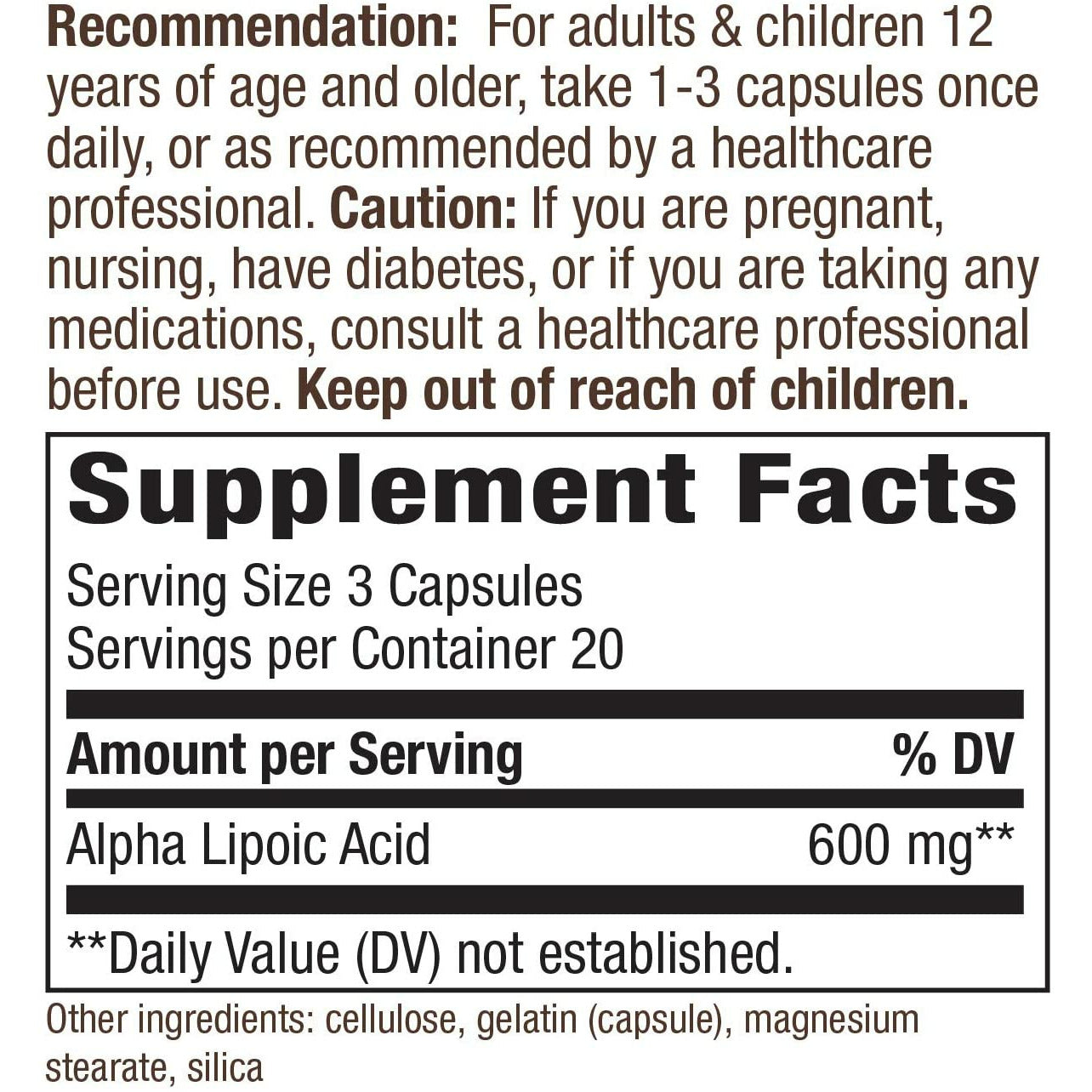 Nature's Way Alpha Lipoic Acid, Supports Healthy Nerve Function*