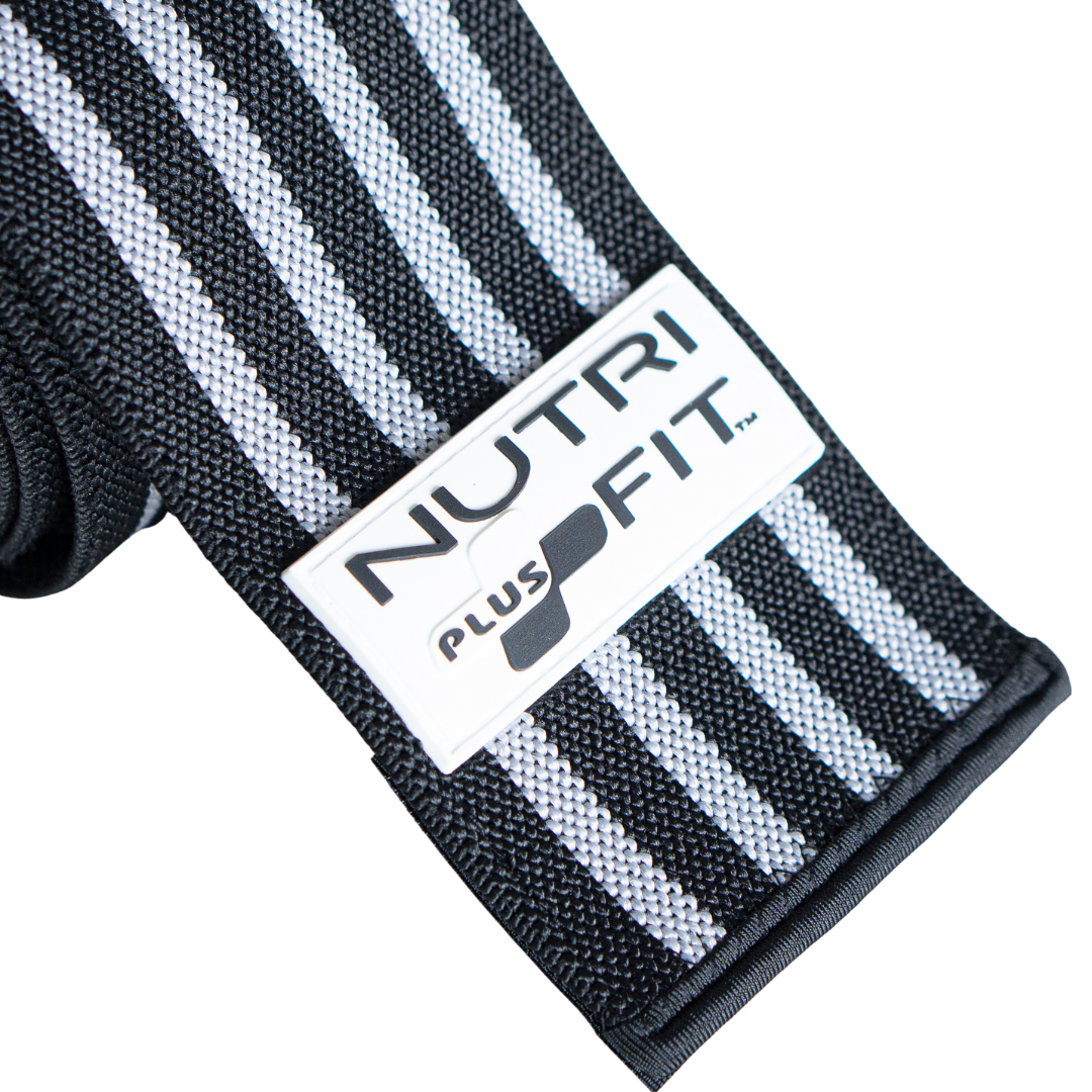 NutriFit Plus Knee Straps for Cross Training, Squats, Weightlifting, Powerlifting, and Leg Press.