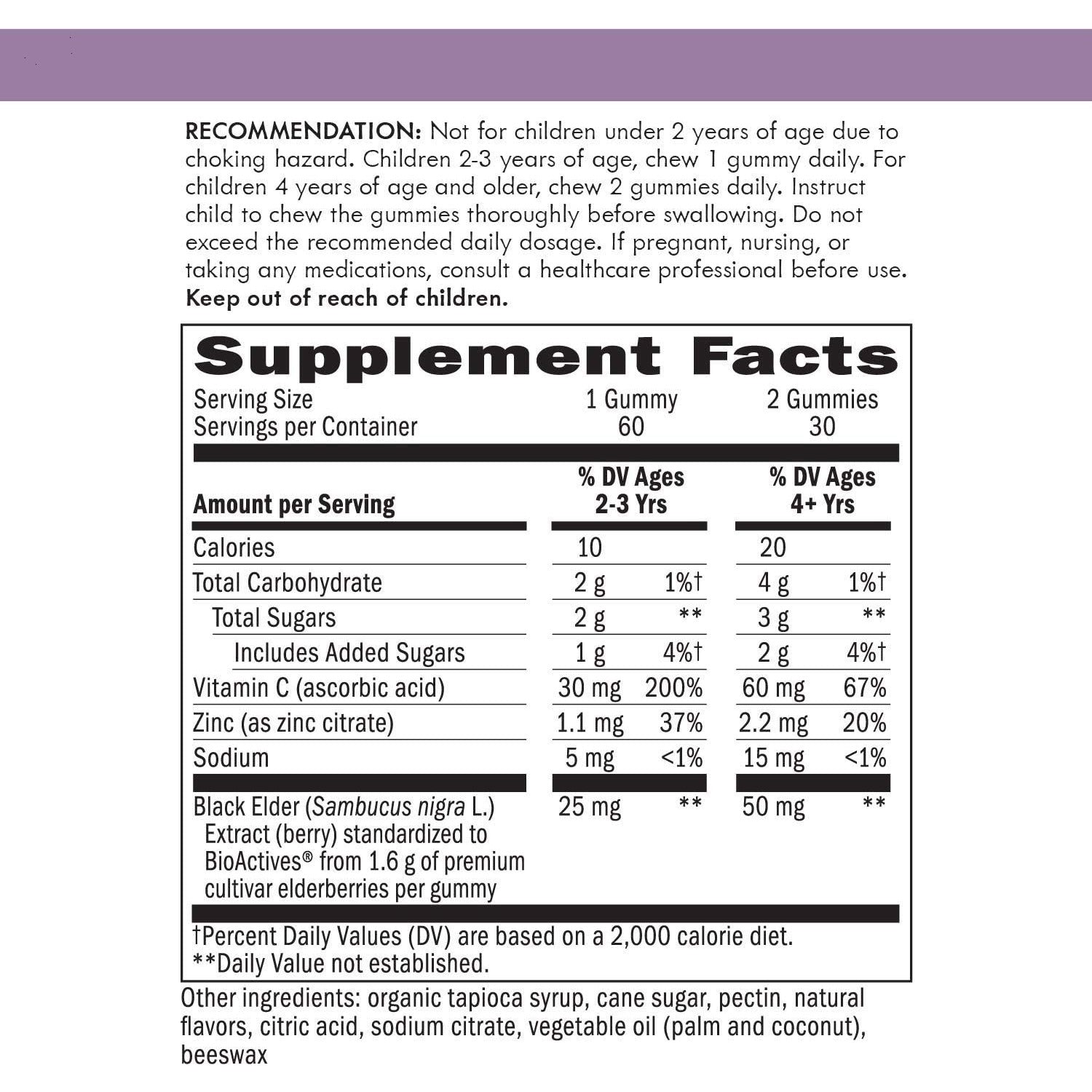 Nature's Way Sambucus Elderberry Gummies for Kids