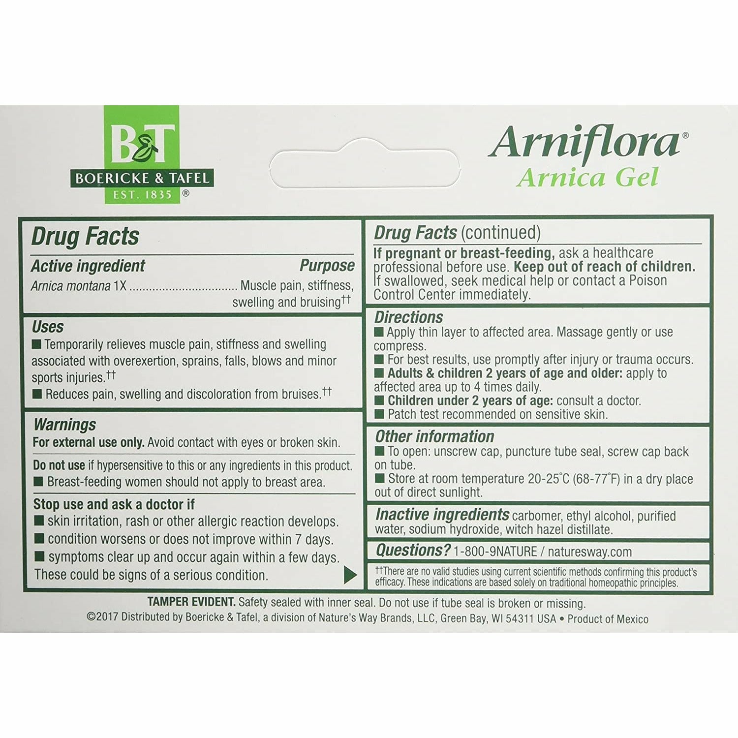 Boericke & Tafel Arniflora Arnica Gel, Nature's Way Brands