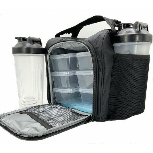NUTRIFIT Meal Prep Bag for the Active Live Style with 6 food Containers, Shakers, and Vitamin Carrier