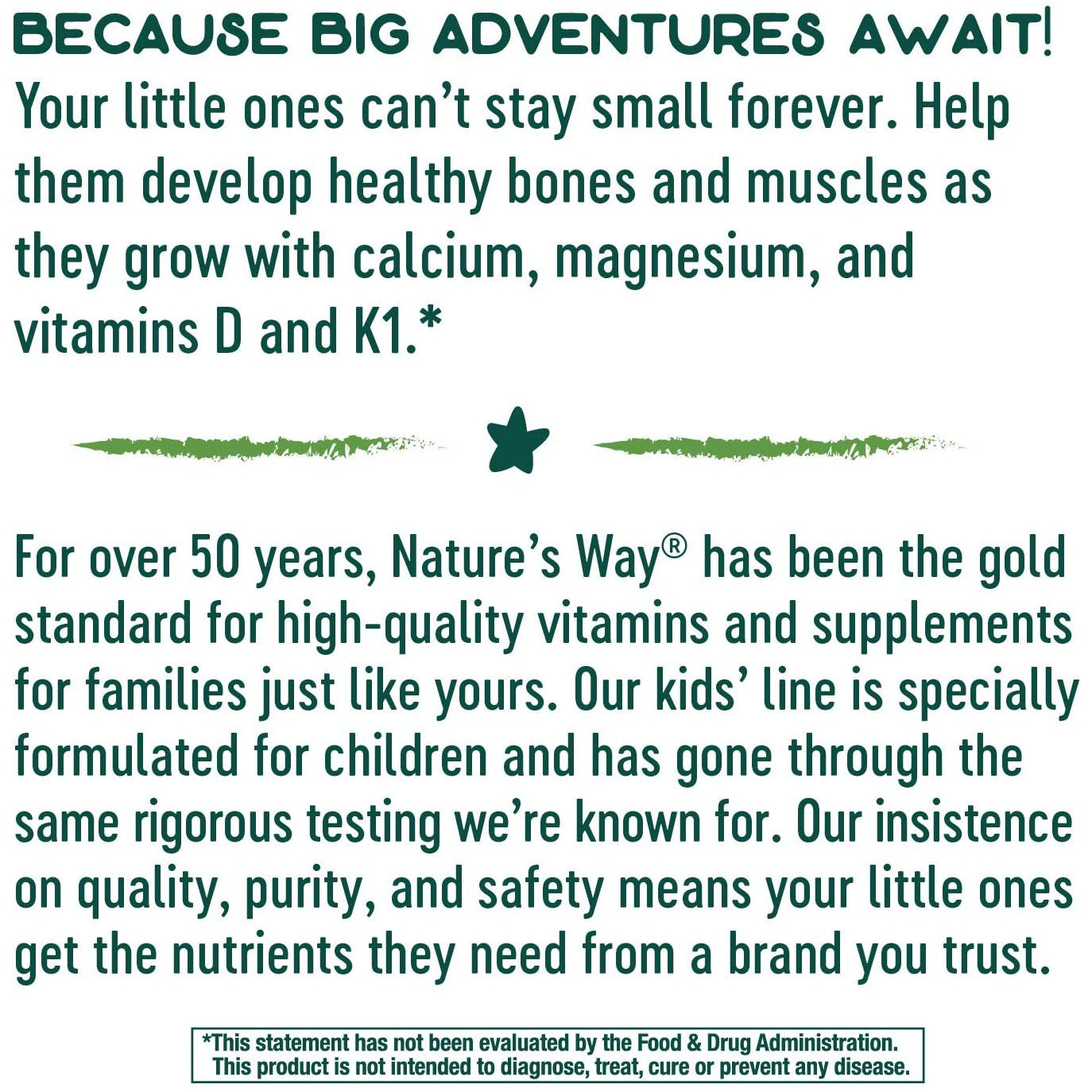 Nature’s Way Kids Growing Bones & Muscles, Calcium & Vitamin D