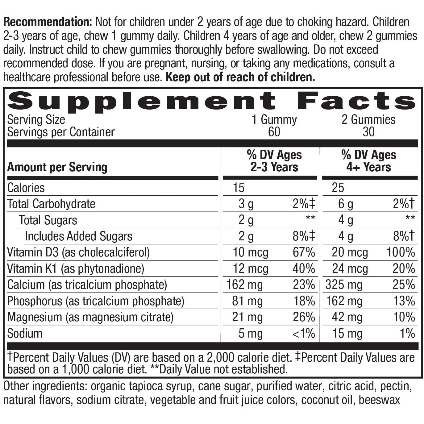 Nature’s Way Kids Growing Bones & Muscles, Calcium & Vitamin D