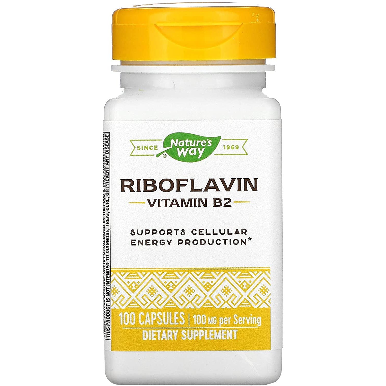 Nature's Way Riboflavin Vitamin B2, Supports Cellular Energy Production*, 100mg per Serving