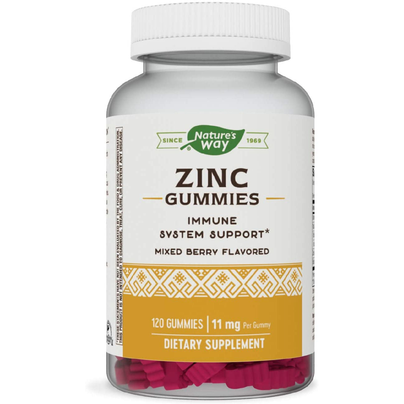 Nature’s Way Zinc Gummies, Supports Immune Function*, 11 mg per Gummy, Mixed Berry Flavored